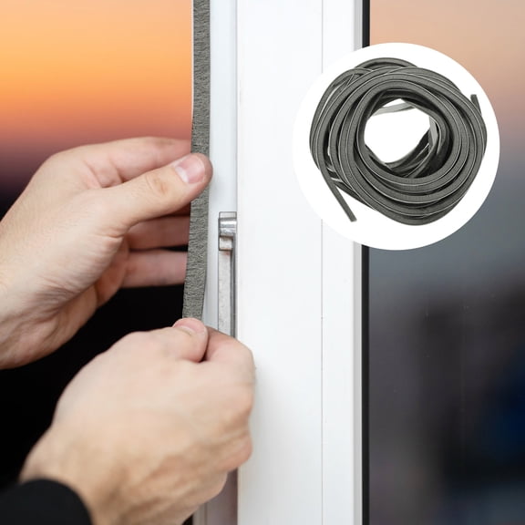 HAKIDZEL 2Rolls Rectangular Polyethylene Hot Melt Material Sealing Door Strips for 197X0.35X0.35in