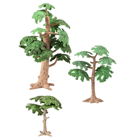 HAKIDZEL 3Pcs Pine Tree Shape Fake Plants Green Plastic Landscape Enhancement