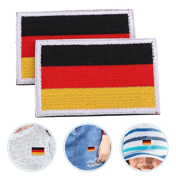 HAKIDZEL Cloth Patches DIY Flag Design Polyester Material Adhesive 2Pcs 3.1x1.9x0.1in