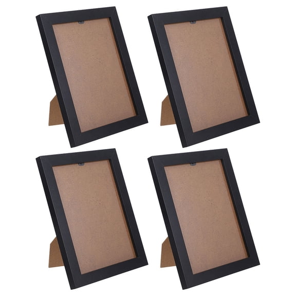 HAKIDZEL 4Pcs Farmhouse Photo Frames in Black Rectangular Shape 11x9in Wood for Wall and Tabletop Decor