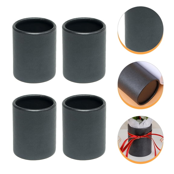 HAKIDZEL 4Pcs Flower Packaging Paper for Weddings Black Cylindrical Paperboard Floral Decorations