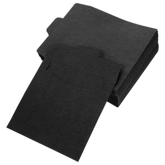 HAKIDZEL 50Pcs Black Paper CD/DVD Sleeves for Disc Pack Holder and Storage Options
