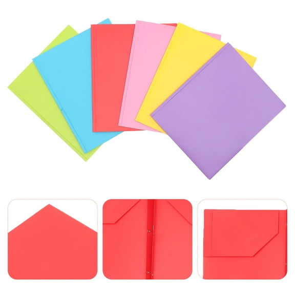 HAKIDZEL 6Pcs Multi Pocket Folder Compact Design A4 Size 11.79X9.43In Office School Supplies