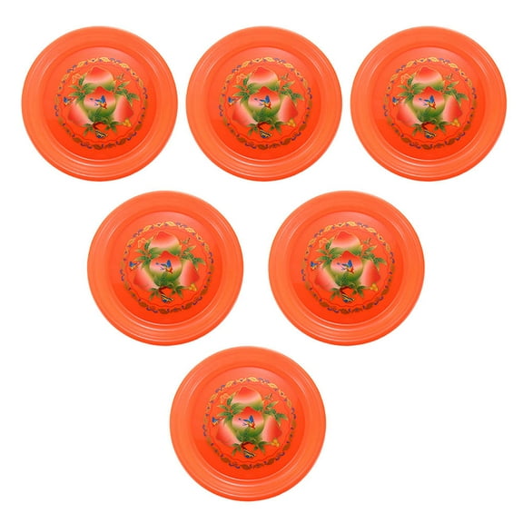 HAKIDZEL 6Pcs Square Red PP Food Serving Tray For Chinese Style Weddings And Hotels