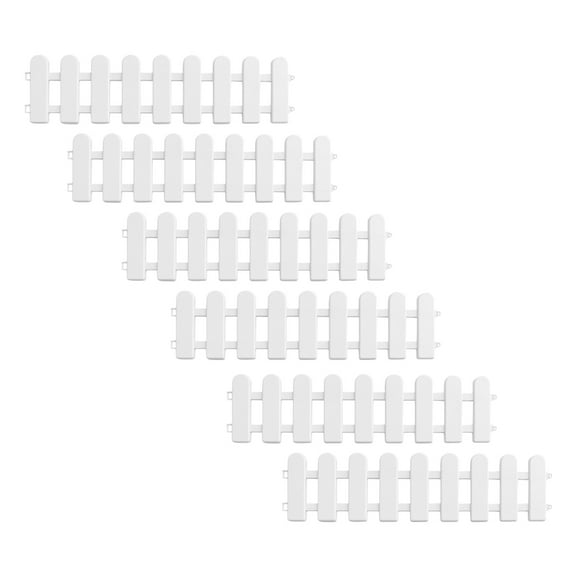 HAKIDZEL 6Pcs White Plastic Fence Decorations Outdoor for Garden and Courtyard in 19.7x5.1x0.2in