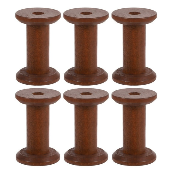 HAKIDZEL 6Pcs Wooden Spools for Crafts Thread Holder for Tailoring Workshops Versatile Use