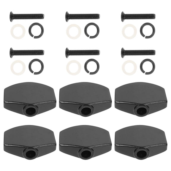 HAKIDZEL 6Sets Metal Tuner Caps for Guitar String Tuning System Black Round 0.8x0.5in