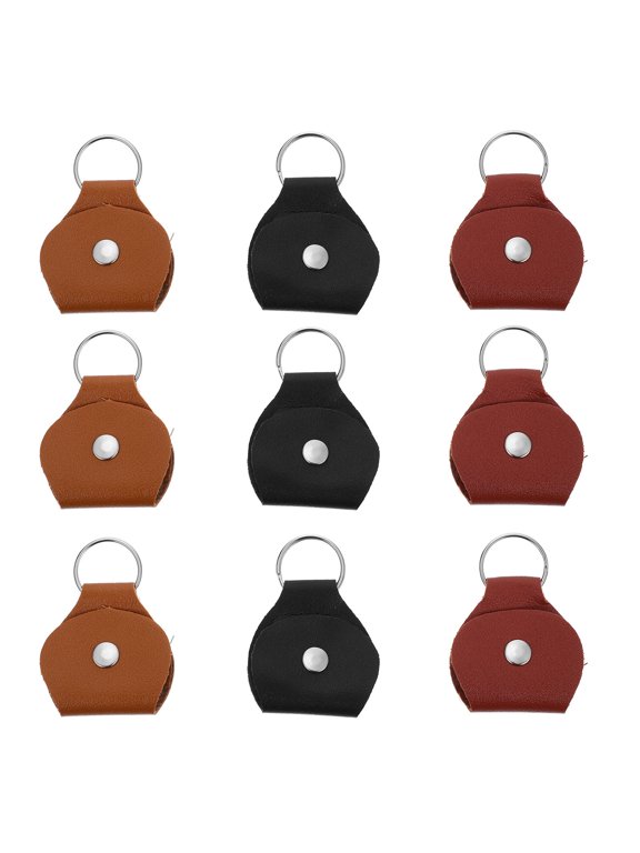 9Pcs Prevent Loss Guitar Picks Pouch Keychain for Travel with Rectangular Shape 2.8x1.9in