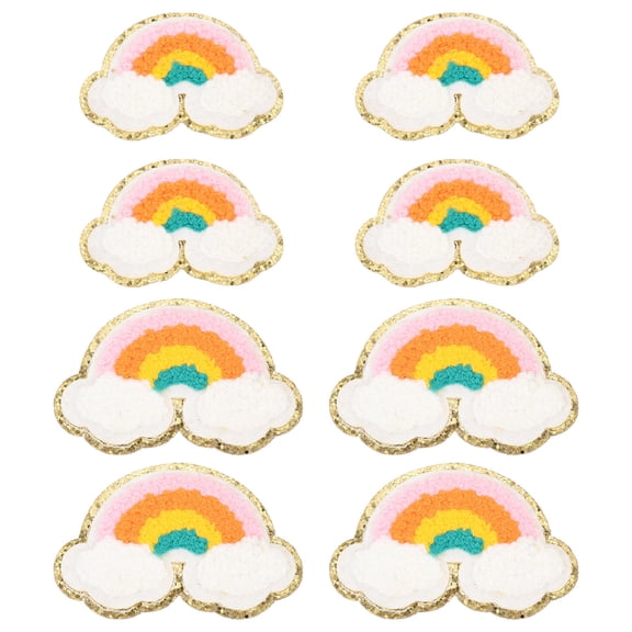 HAKIDZEL Adorable Chenille patches for DIY Clothes Decor Multi Color 8 Pieces Size 2.36x3.15 Inches