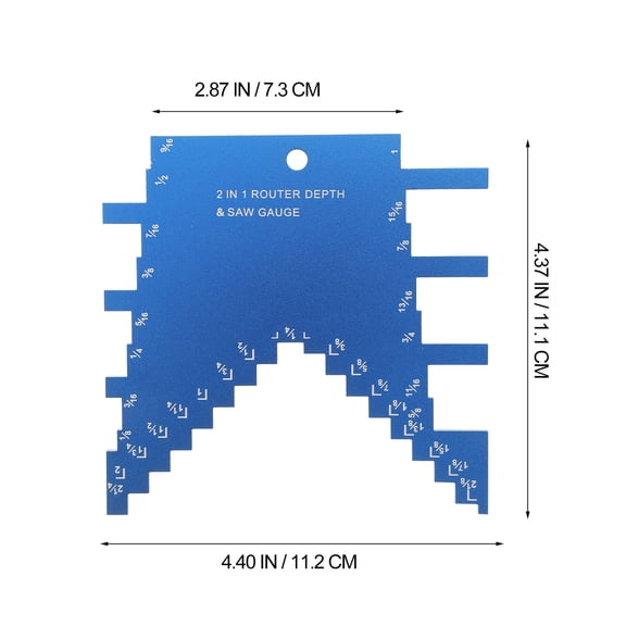 HAKIDZEL Aluminum Alloy Depth Gauge 1Pack Step Gauge Tool for Woodworkers Carpentry Projects 4.48X4.36X0.12in