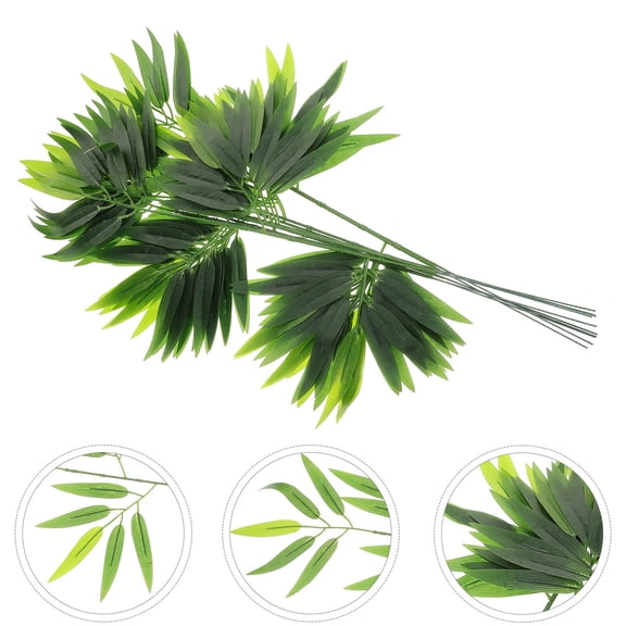 HAKIDZEL Bamboo Serving Plate for Sushi 10Pcs Green Leaf Shape 52.5x26.5x1in for Hotels