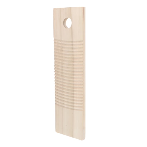 HAKIDZEL Beige Classic Design Rectangular Wood Laundry Board for Clothes Scrubbing 17.6x4.8x0.7in 1Pcs