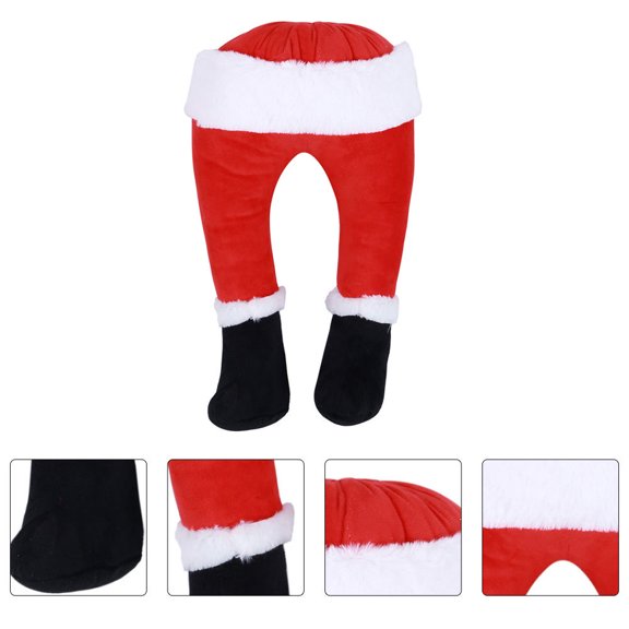 HAKIDZEL Christmas Decor 2Pcs Stuffed Santa Legs Red Cloth Decorative Fake Legs