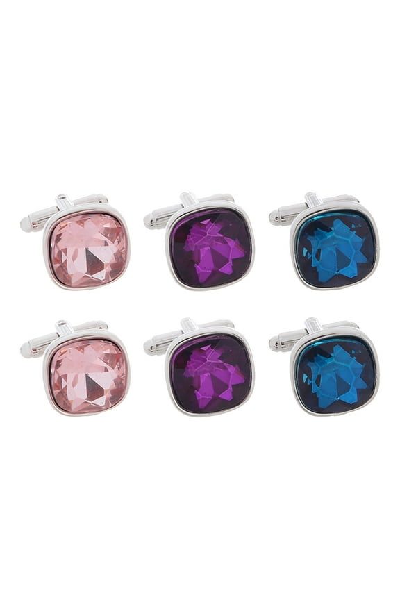 Male Shirt Cufflinks Cufflink Classic Design Rhinestone Shiny Finish Men Meetings
