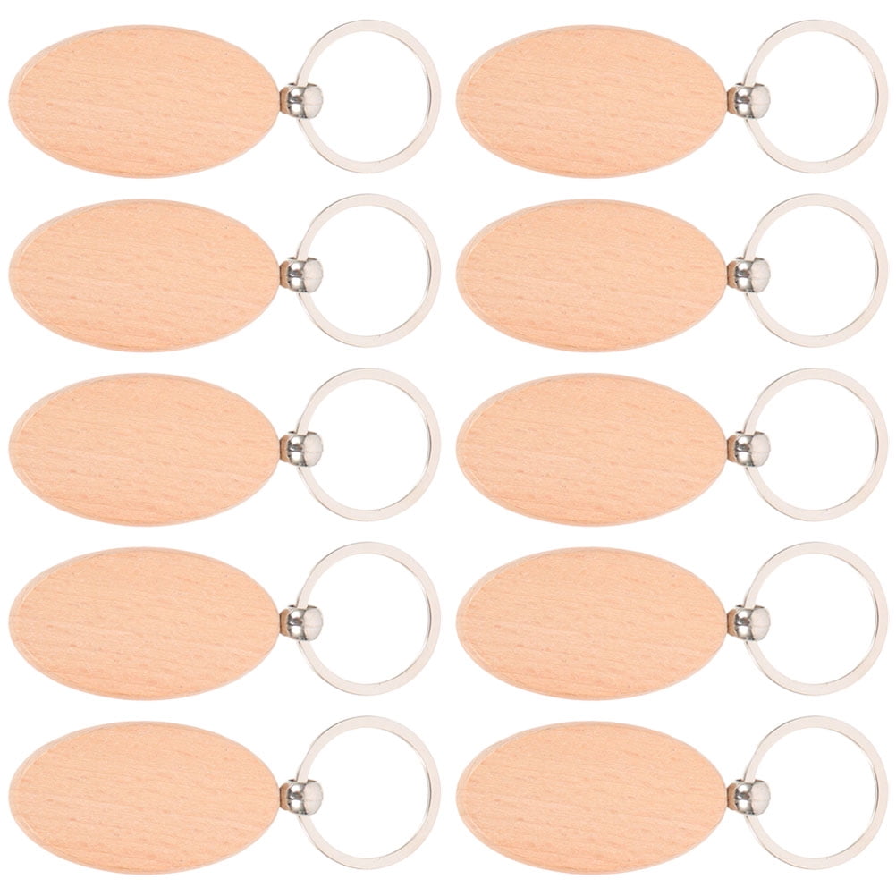 HAKIDZEL Diy Keychain for Artwork Needs Unfinished Wood Keychains 10Pcs ...