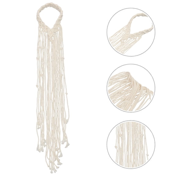 HAKIDZEL Headwrap Headband Boho Hair Accessory Beige Cotton Rope for Women and Girls Weddings Anniversaries 1Pack