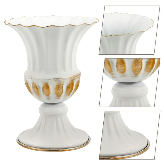 HAKIDZEL Memorial Flower Vase Wind-Resistant Base Iron Graveyard Decorative Vase 1Set