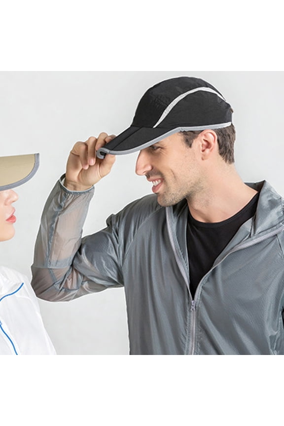 Mens Baseball Hats Breathable Cap Black Nylon Hat for Men Cycling and Fishing 1Pack