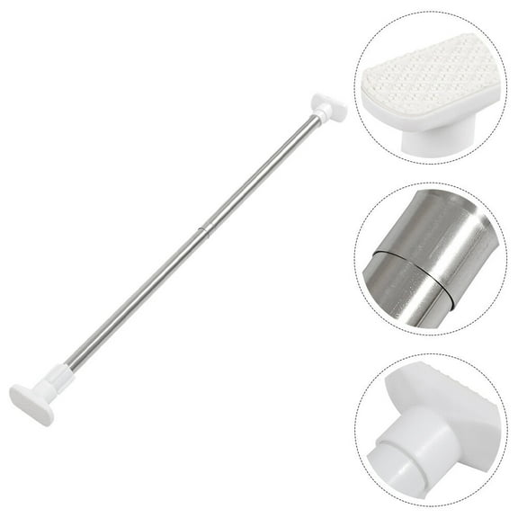 HAKIDZEL No Drill Curtain Rods Plastic Telescopic Wear Resistant Easy to Clean 1Set