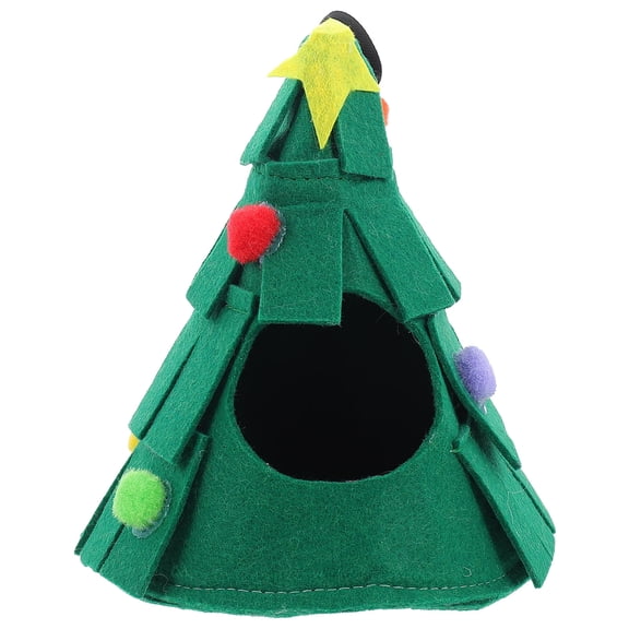 HAKIDZEL Pet Nest Comfortable Hammock Felt Cloth Green For Christmas 1Set