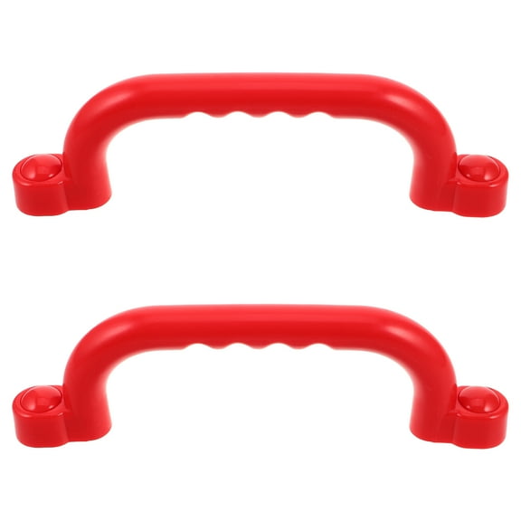 HAKIDZEL Playground Safety Handles 1 Pair Red Comfortable Grip Easy Installation For Childrens Playhouse Equipment