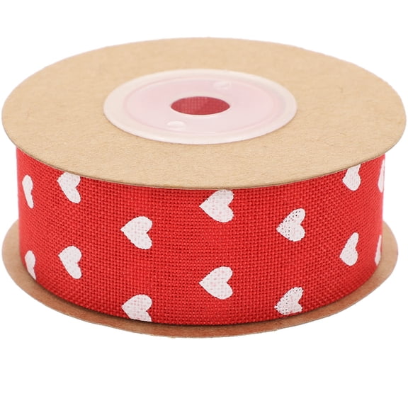 HAKIDZEL Red Heart-shaped Ribbon 1 Roll of Polyester for Valentine's Day and Wedding Crafts
