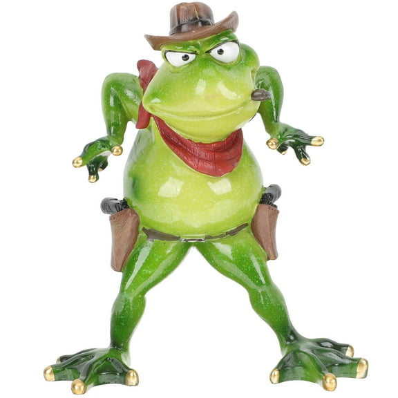 HAKIDZEL Resin Frog Decor 1Pack Cartoon Style Ideal for Pond Window Ledge 7.27x5.89x2.36in