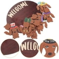 thumbnail image 1 of HAKIDZEL Wood Door Sign Welcome Hanging Sign Plaque Dachshund Shape 1 Set 11.79x11.79x0.59in, 1 of 8