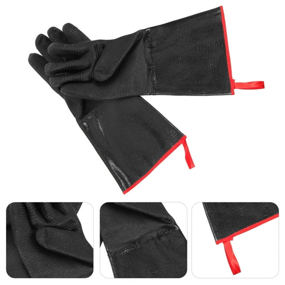 HAKIDZEL cooking gloves heat resistant Neoprene Gloves Black Adults Baking 1 Pair