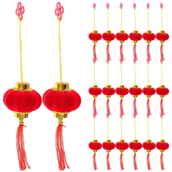 HAKIDZEL Spring Festival Red Lantern 30Pcs Cultural Decoration Flocked Cloth