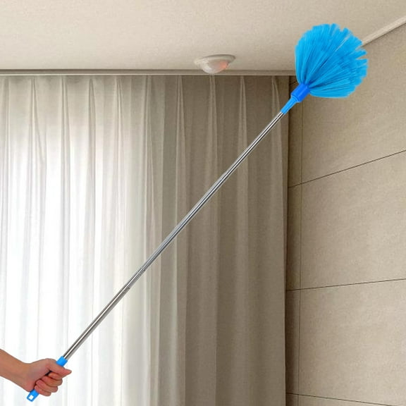 HAKIDZEL Telescoping Duster for Outdoor Cobweb Removal 1Set with Long Handle