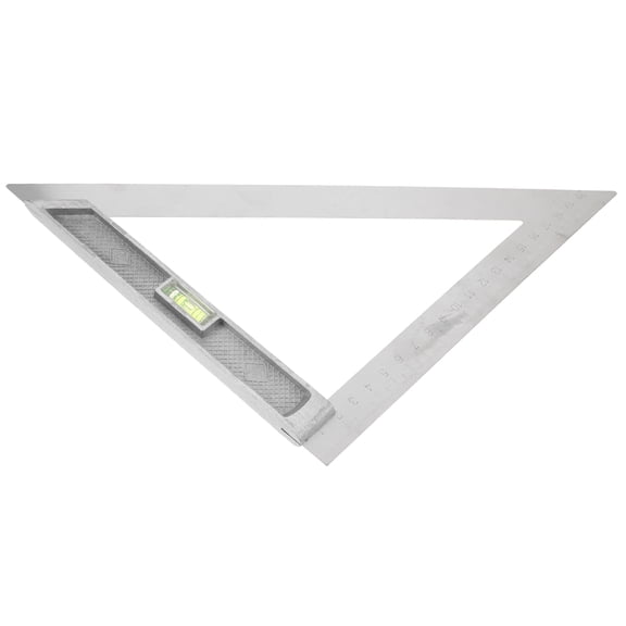 HAKIDZEL Drawing Triangle Rulers Measuring Ruler Metal 1Pcs Silver