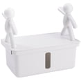 thumbnail image 1 of HAKIDZEL Wall Mounted Tissue Box Holder 1Set Easy Napkin Extraction Large Capacity Storage White, 1 of 8