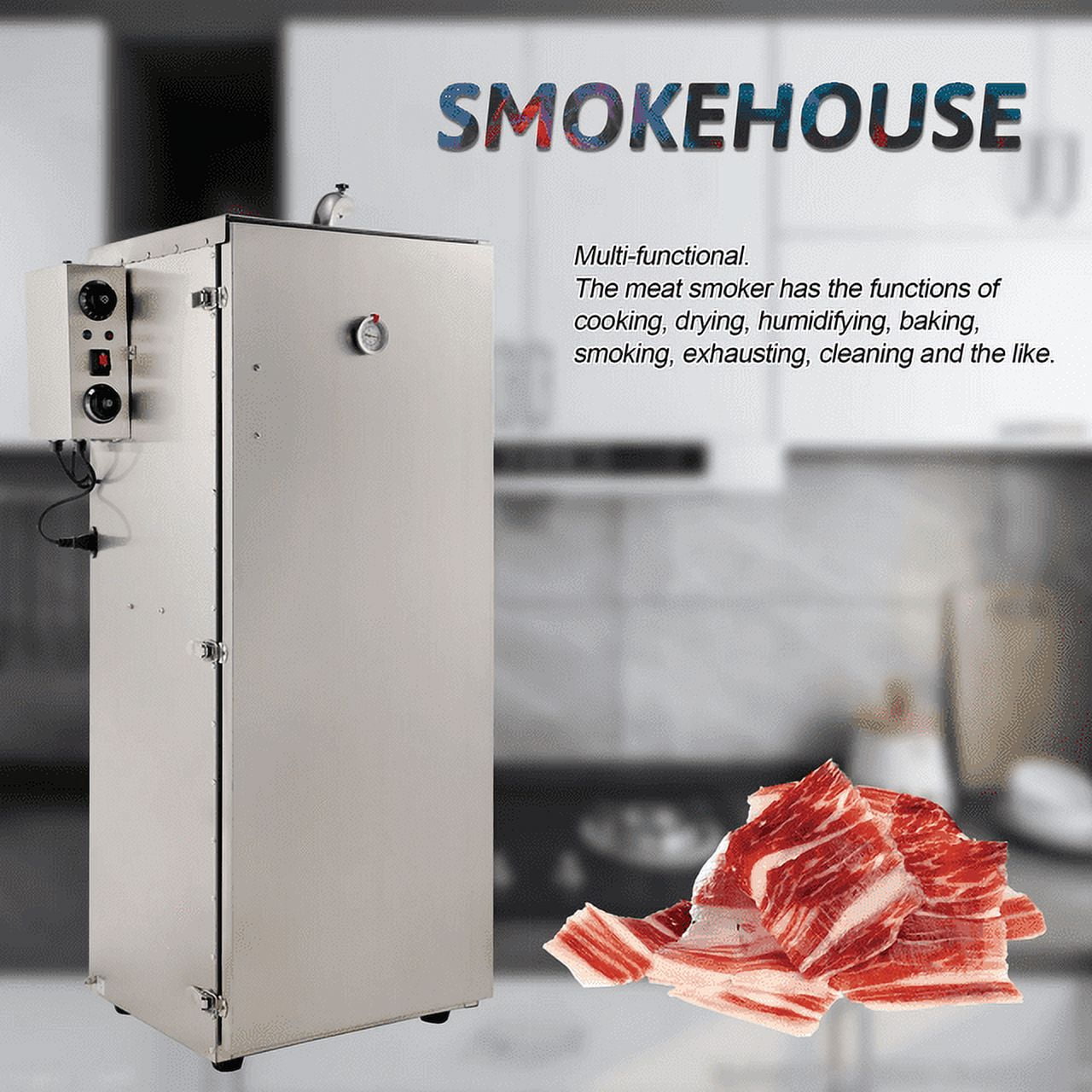 HAKKA 9 layers Commercial Vertical Electric Smoker oven for BBQ Grill Outdoor Indoor Home Cooking Pastrami Sausage Bacon Smoked Chicken Smoked