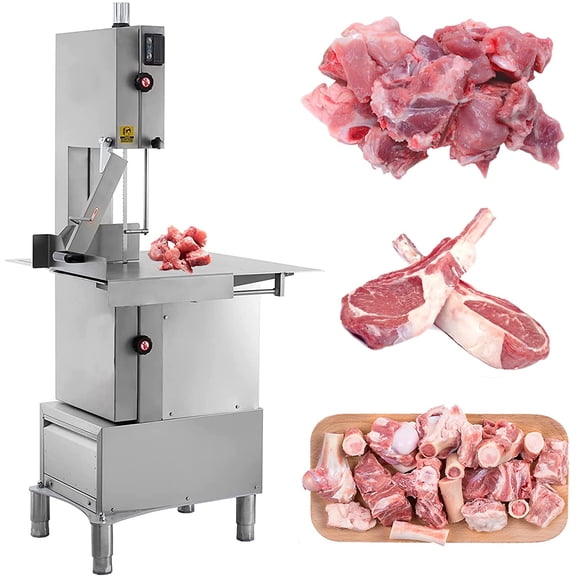 HAKKA BROTHERS Commercial Bone Saw Butcher Bandsaw,Frozen Meat Cutter,1500W Electric Meat Band Saw Bone Cutting Machine 2 hp, 120V