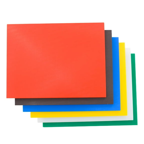 HAKKA Commercial Cutting Boards Plastic, 20" x 15" x 1/2" Color-Coded Chopping Boards for Kitchens - (Set of 6)
