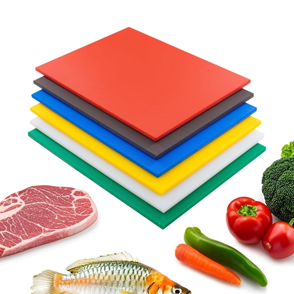 Hakka Commercial Grade Cutting Board for Kitchens,Plastic Chopping Board, 20 x 15 x 1/2 Inch, Multi-Color 6 of Pack Set,NSF Certified,for Vegetable Meat or Cheese