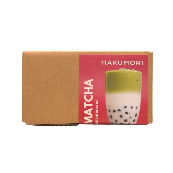 HAKUMORI Instant Boba Matcha Milk Tea Set, Instant Bubble Tea (6 Drinks)