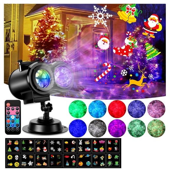 HAKUTA Halloween Christmas Projector Lights with 16pcs Slides Patterns and Remote Control