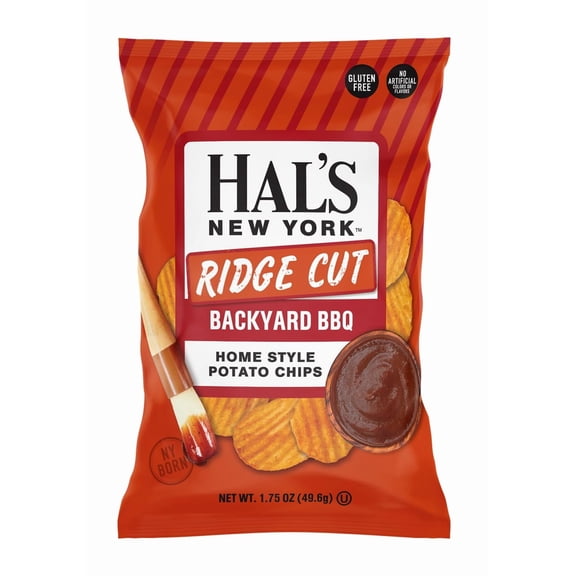HALS NEW YORK RIDGE CUT BACKYARD BBQ KETTLE CHIPS 24 PACK  1.75 OZ EACH