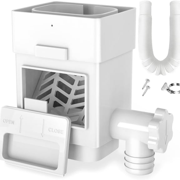 HALASHAO Downspout Rainwater Collection System, Universal Gutter Diverter Kit for Rain Barrel, Includes Filtration Screen, Removable Door & Flexible Hose, Fits 2x3" and 3x4" Downspouts White