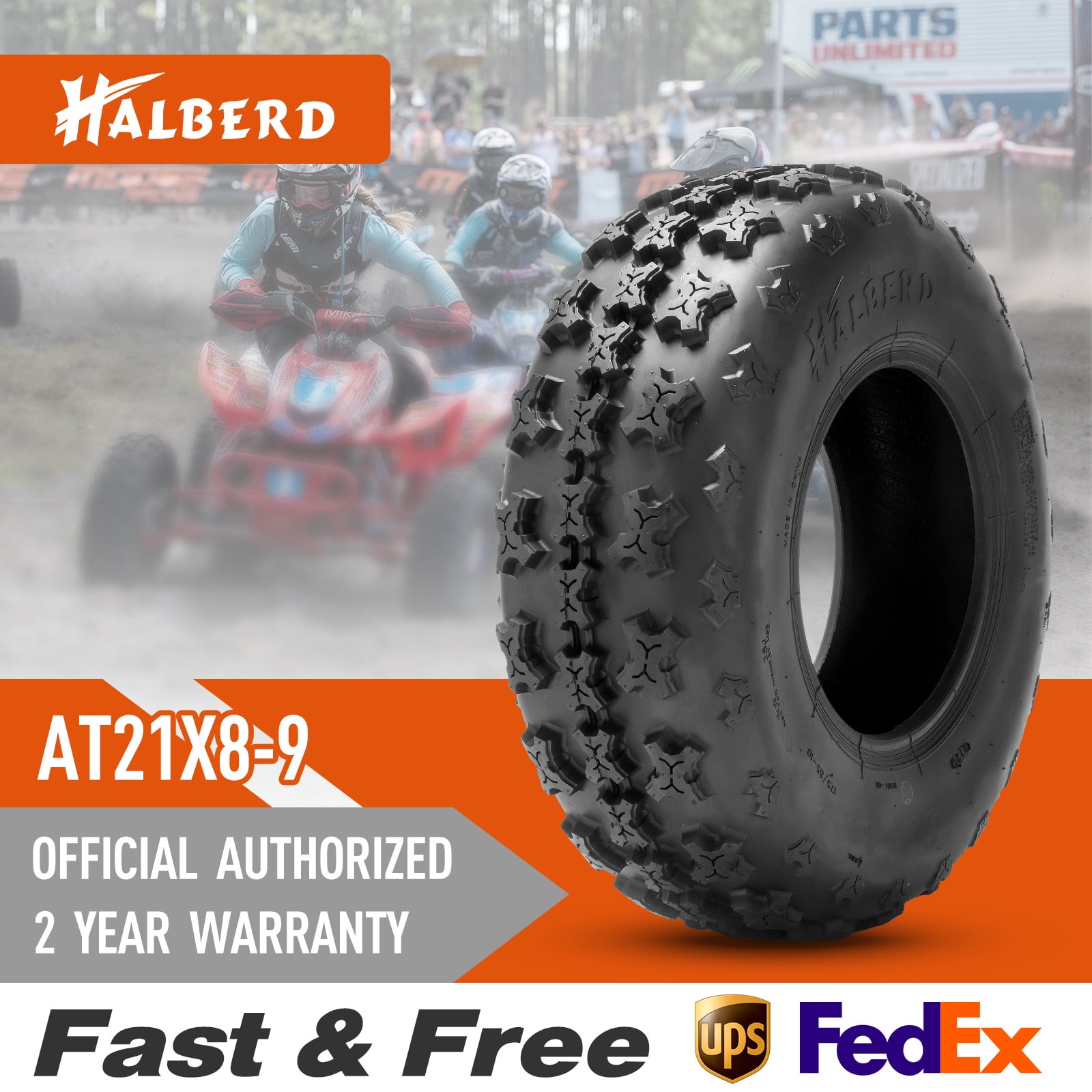 HALBERD 4PR 21x89 21x8x9 Sport Quad ATV Tire All Terrain Front New