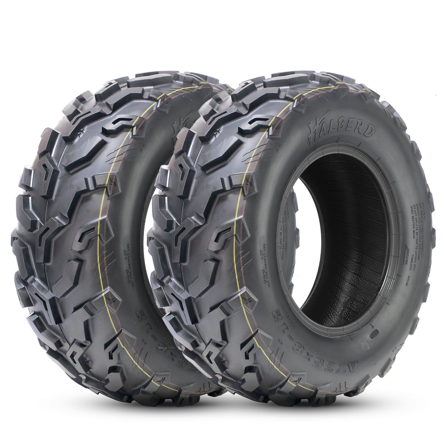 HALBERD 6PLY 25X8-12 SXS ATV UTV Tires 25x8x12 All Terrain Off-Road Heavy Duty Tires Set of 2