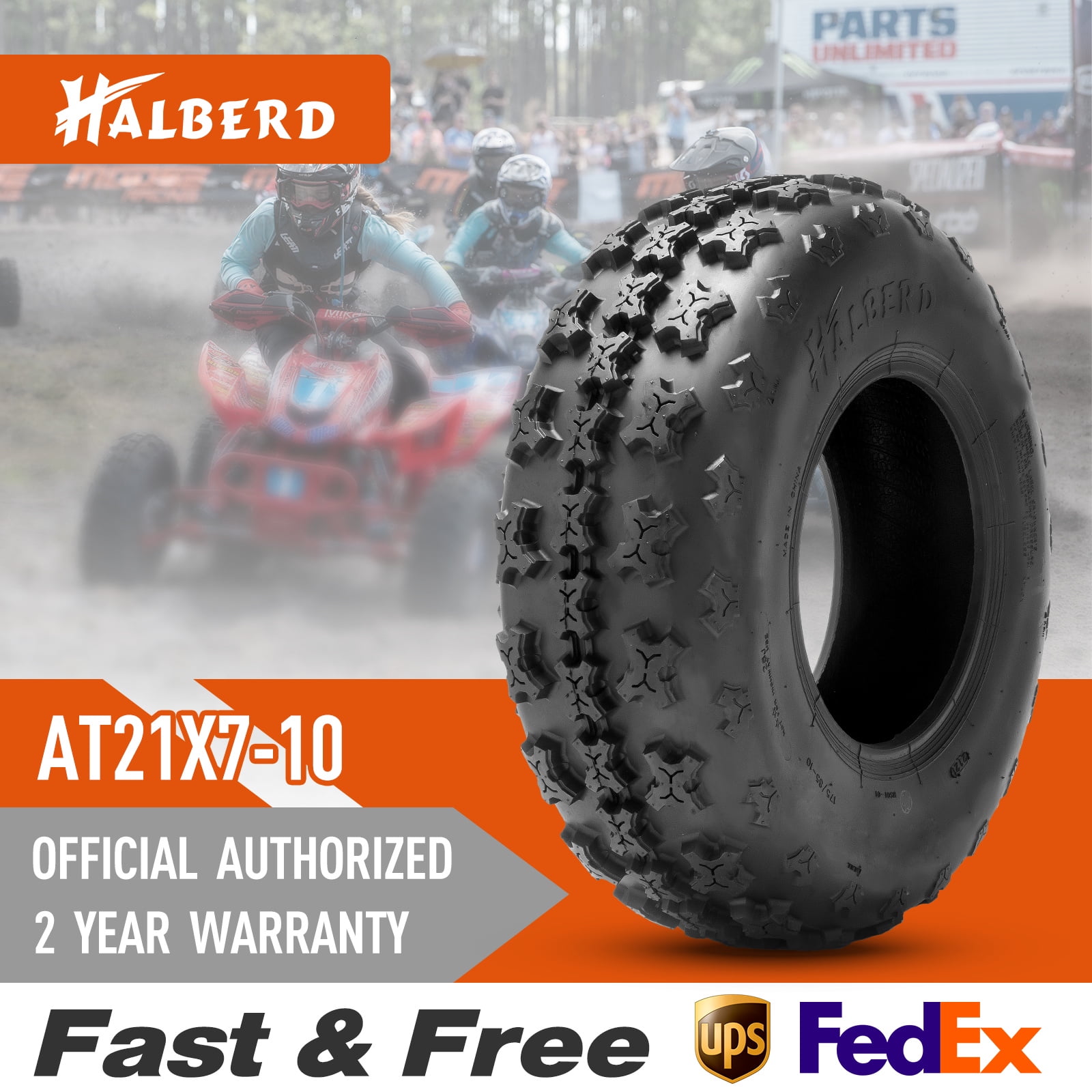 HALBERD ATV 21x7-10 Sport Quad ATV Tires4 Ply 21x7x10 All Terrain Front Tires Tubeless