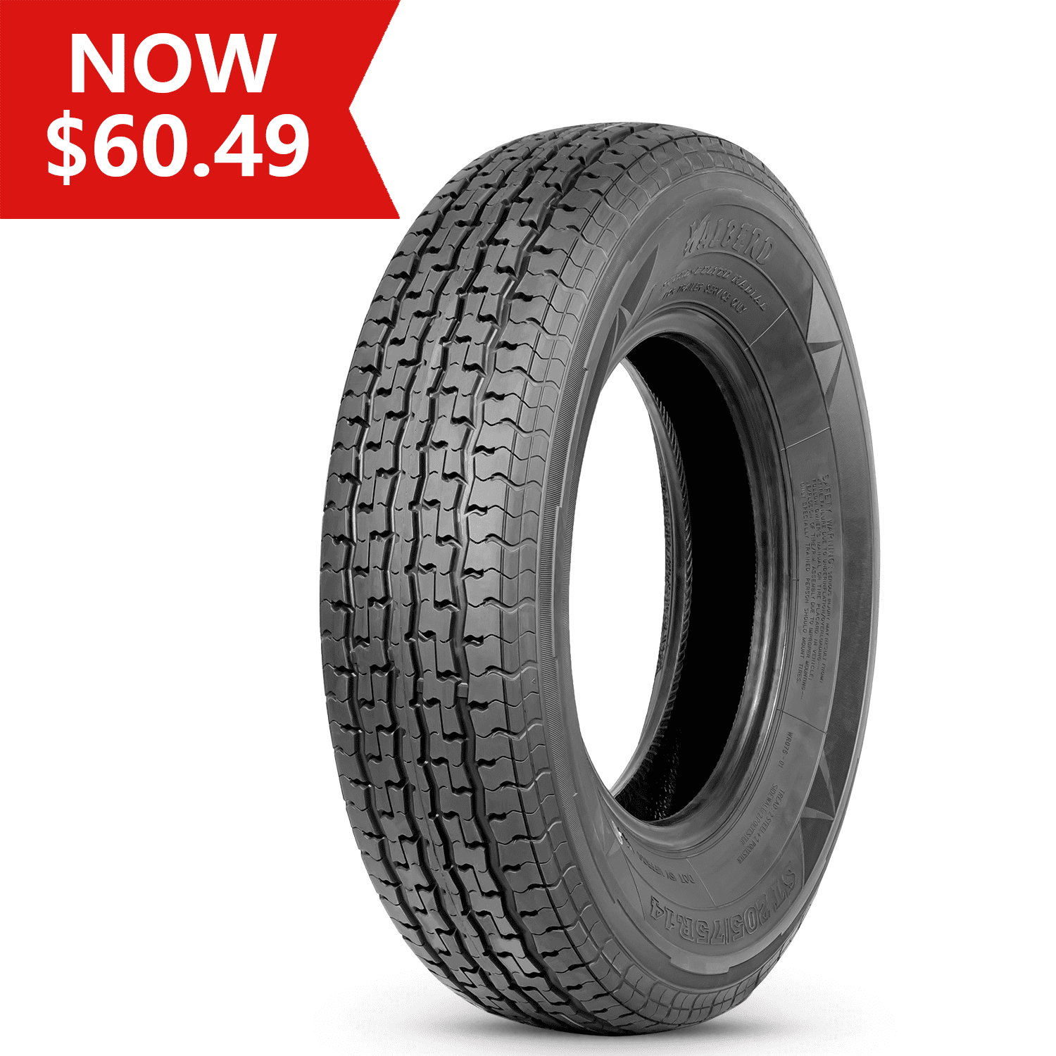 HALBERD ST205/75R14 Premium Trailer Tires 8PR Radial 205 75 14 Tubeless Load Range D