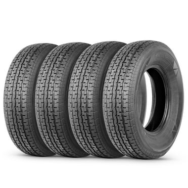 HALBERD Set 4 Premium Trailer Tires ST205/75R15 8PR Load Range D Heavy Duty 205 75 15 Radial Trailer Tires Improve Traction in all-road conditions