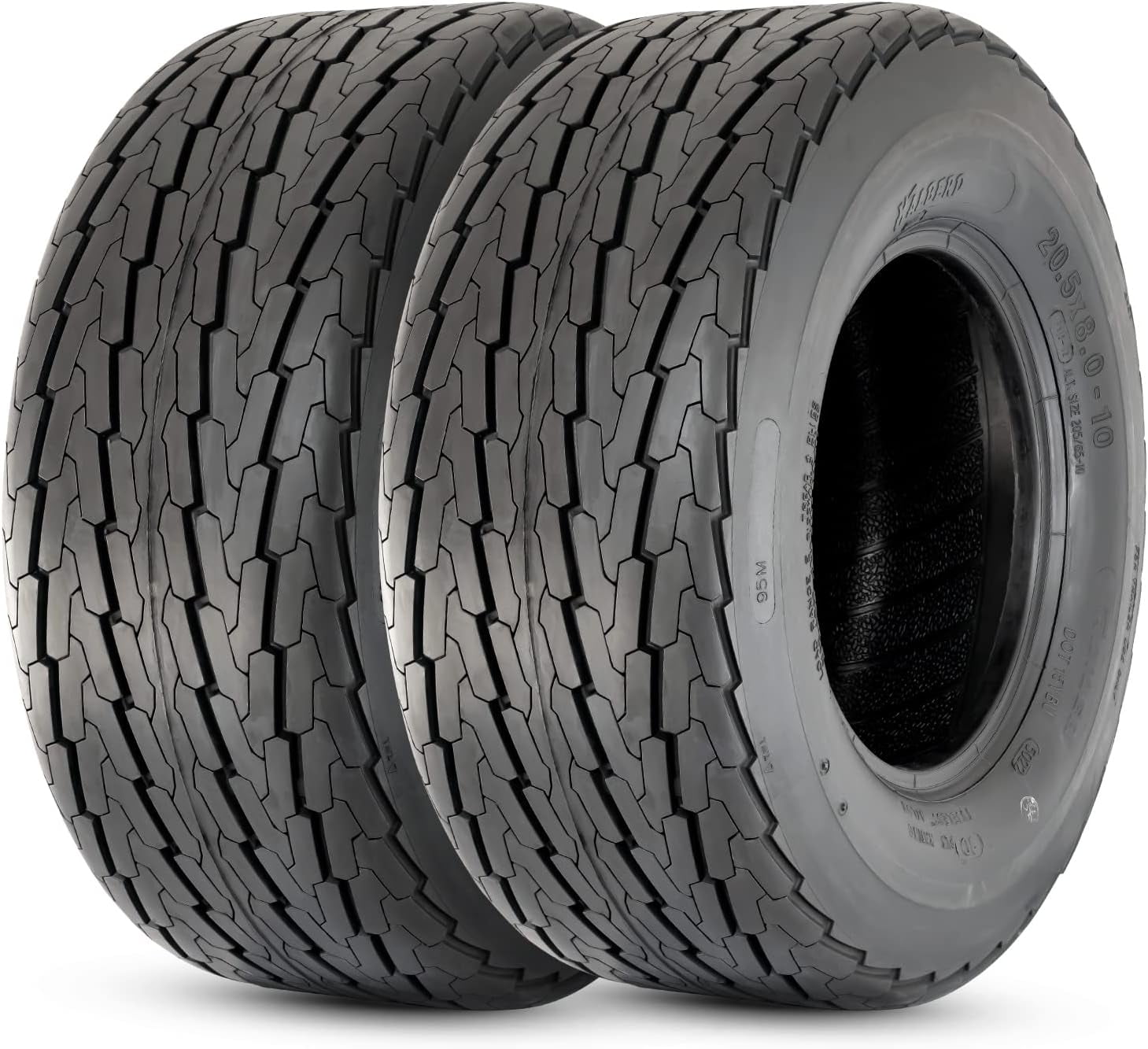 HALBERD Trailer Tires 20.5x8-10 10PR Load Range E 20.5x8.00x10 Tires for Cargo/Boat/Camper Trailer, Tubeless, Set of 2