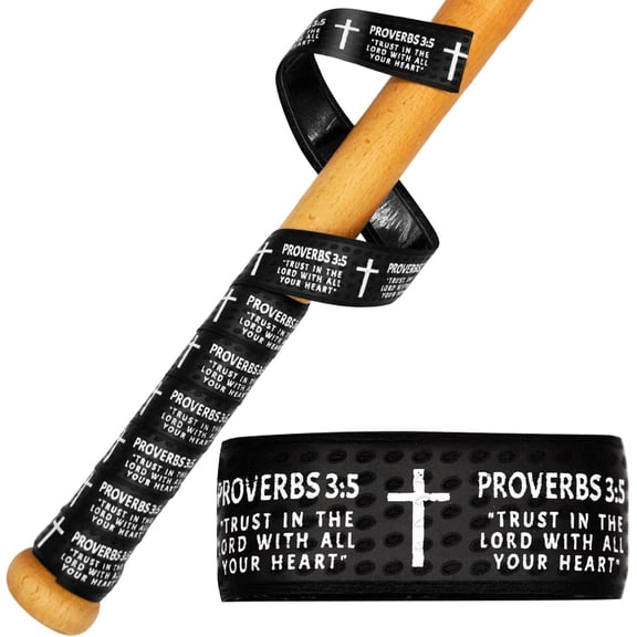 HALCYON Baseball Bat Grip Tapes, Faith Cross Bat Grip Tape, 1.5mm Precut and Full Adhesive Baseball Wrist Tape, Scripture Designs Non-Slip Religious Baseball Grip Tapes for Sports