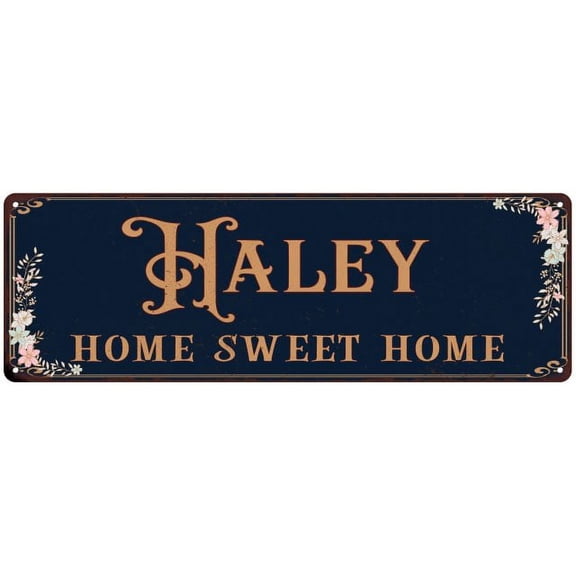 HALEY Home Sweet Home Victorian Look Gift 6x18 Metal Sign 206180046339