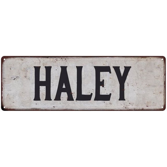 HALEY Vintage Look Rustic Chic Metal Sign 8x24 108240036339